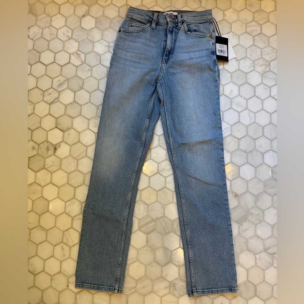 Re/Done 70s Straight Jeans Sanded Blue size 24